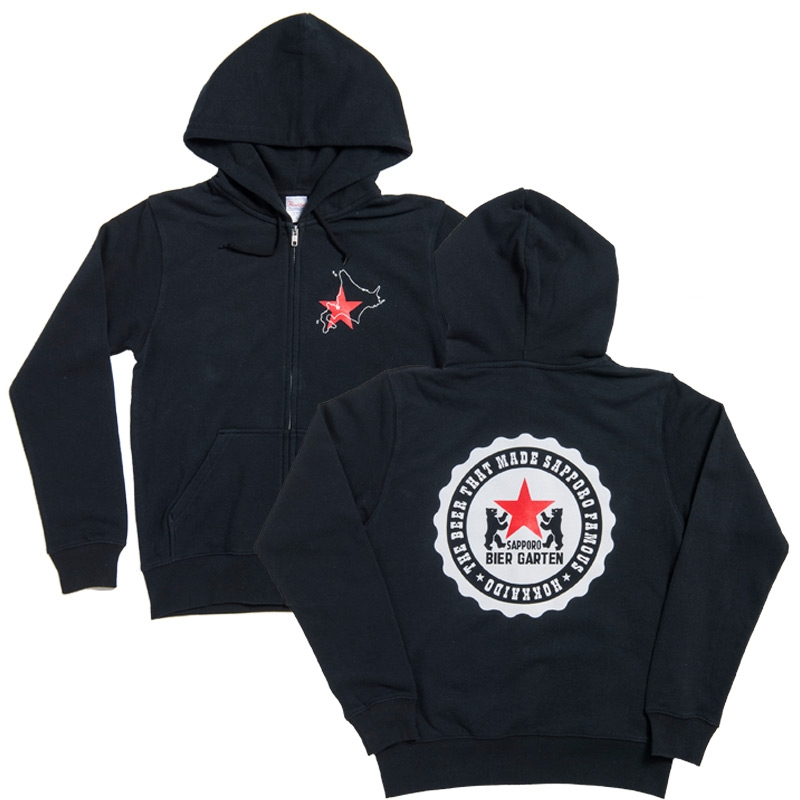 王冠ジップアップパーカー（ブラック）