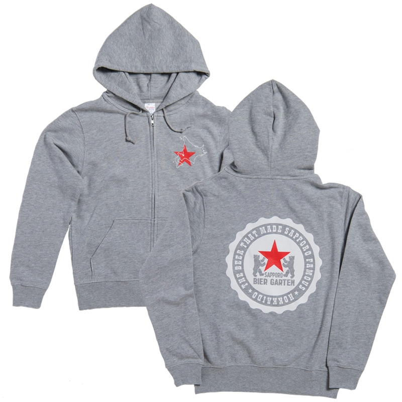 王冠ジップアップパーカー（グレー）